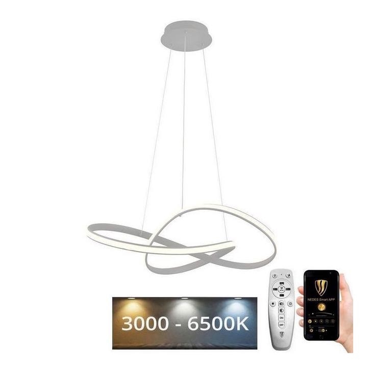Brilagi - LED Hämardatav lühter COSMOWAVE LED/70W/230V 3000-6500K hõbedane + kaugjuhtimispult