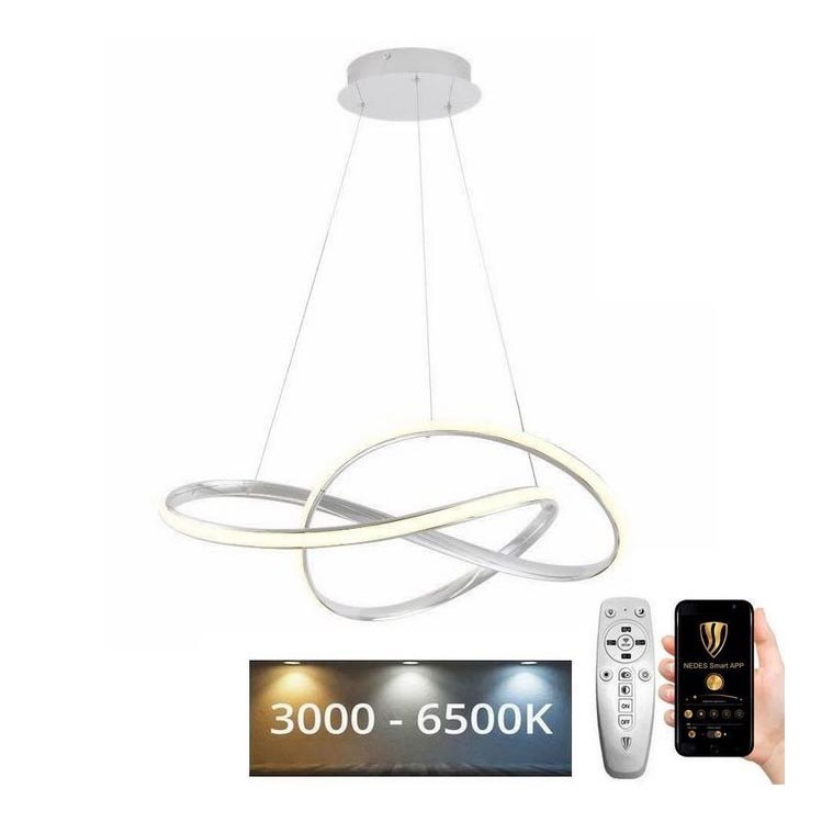 Brilagi - LED Hämardatav lühter COSMOWAVE LED/70W/230V 3000-6500K valge + kaugjuhtimispult
