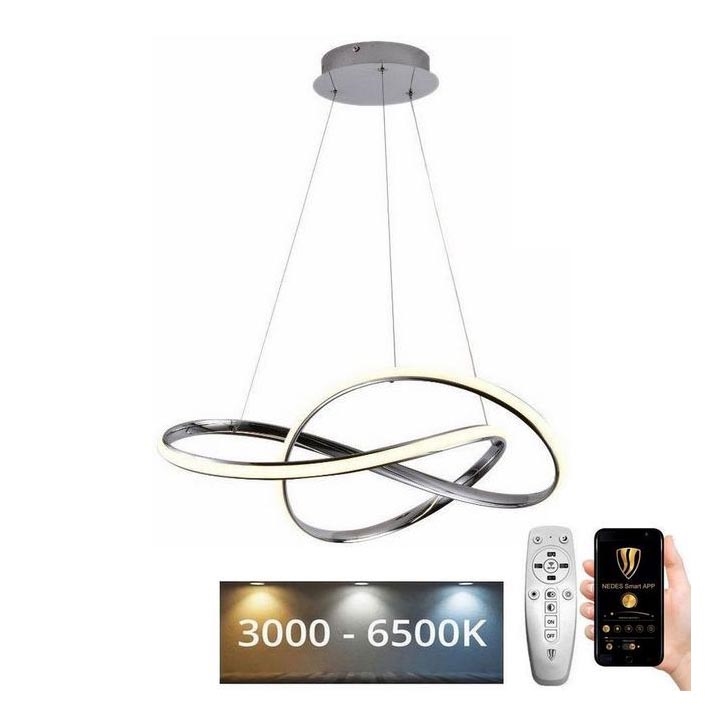 Brilagi - LED Hämardatav lühter COSMOWAVE LED/70W/230V kroom + kaugjuhtimispult