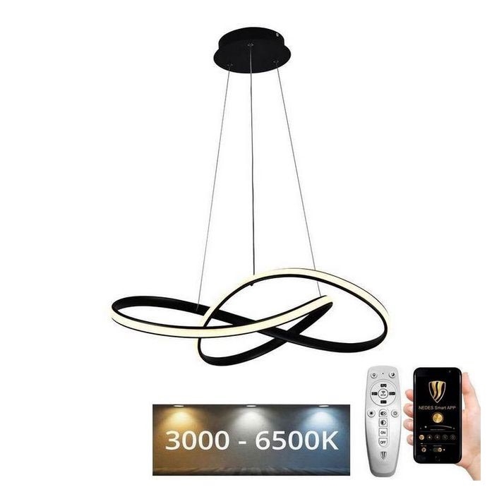 Brilagi - LED Hämardatav lühter COSMOWAVE LED/70W/230V must + kaugjuhtimispult