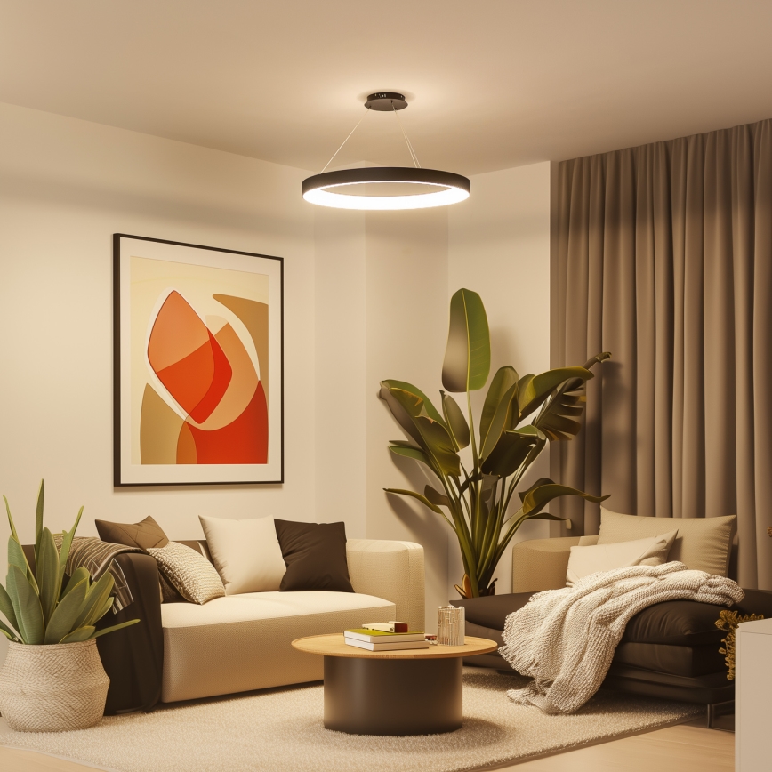 Brilagi - Hämardatav LED-rippvalgusti riputuskaabliga FALCON II LED/108W/230V 3000-6500K läb. 80 cm must + kaugjuhtimispult