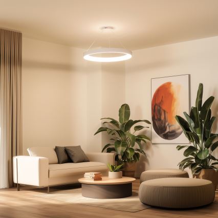 Brilagi - Hämardatav LED-ripplamp kaablil FALCON II LED/108W/230V 3000-6500K, läbimõõt 80 cm, valge + kaugjuhtimispult