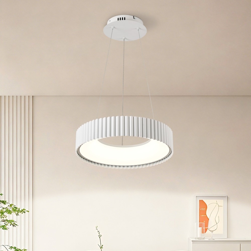 BRILAGI - LED-hämardatav riputuskaabliga rippvalgusti FALCON MODERN LED/30W/230V 3000-6000K, läbimõõt 40 cm, valge + kaugjuhtimispult