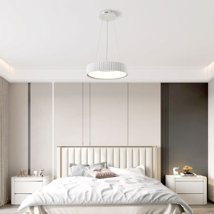 BRILAGI - LED-hämardatav riputuskaabliga rippvalgusti FALCON MODERN LED/30W/230V 3000-6000K, läbimõõt 40 cm, valge + kaugjuhtimispult