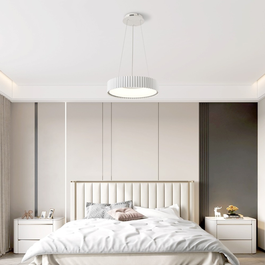 BRILAGI - LED-hämardatav riputuskaabliga rippvalgusti FALCON MODERN LED/30W/230V 3000-6000K, läbimõõt 40 cm, valge + kaugjuhtimispult