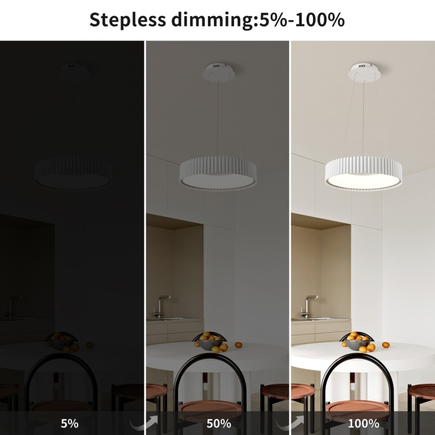 BRILAGI - LED-hämardatav riputuskaabliga rippvalgusti FALCON MODERN LED/30W/230V 3000-6000K, läbimõõt 40 cm, valge + kaugjuhtimispult