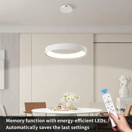 BRILAGI - LED hämardatav rippvalgusti kaabliga FALCON MODERN LED/54W/230V 3000-6000K Ø 60 cm valge + kaugjuhtimispult