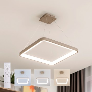 BRILAGI - LED hämardatav lühter kaabliga FALCON SLIM LED/50W/230V 3000-6500K 50x50 cm beež + kaugjuhtimispult