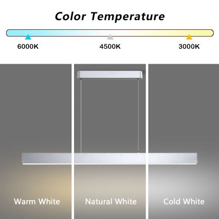 Brilagi - LED Hämardatav lühter SLEEKLINE SMART LED/40W/230V 3000-6000K Wi-Fi Tuya hõbedane + kaugjuhtimispult