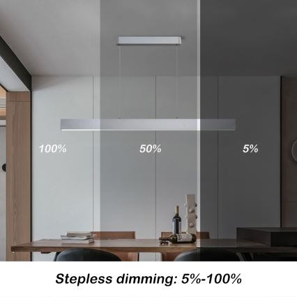 Brilagi - LED Hämardatav lühter SLEEKLINE SMART LED/40W/230V 3000-6000K Wi-Fi Tuya hõbedane + kaugjuhtimispult