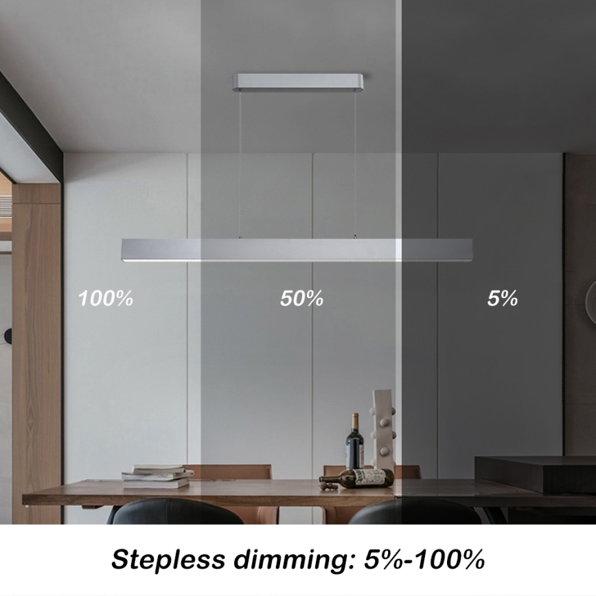 Brilagi - LED Hämardatav lühter SLEEKLINE SMART LED/40W/230V 3000-6000K Wi-Fi Tuya hõbedane + kaugjuhtimispult