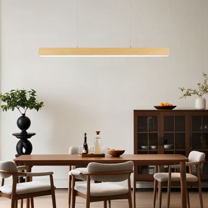 Brilagi - LED hämardatav lühter SLEEKLINE SMART LED/40W/230V Wi-Fi Tuya tammepuidust viimistlus + kaugjuhtimispult