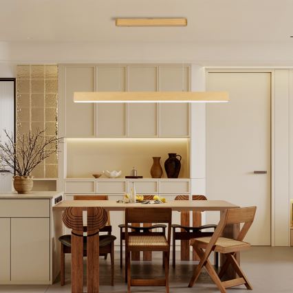 Brilagi - LED hämardatav lühter SLEEKLINE SMART LED/40W/230V Wi-Fi Tuya tammepuidust viimistlus + kaugjuhtimispult