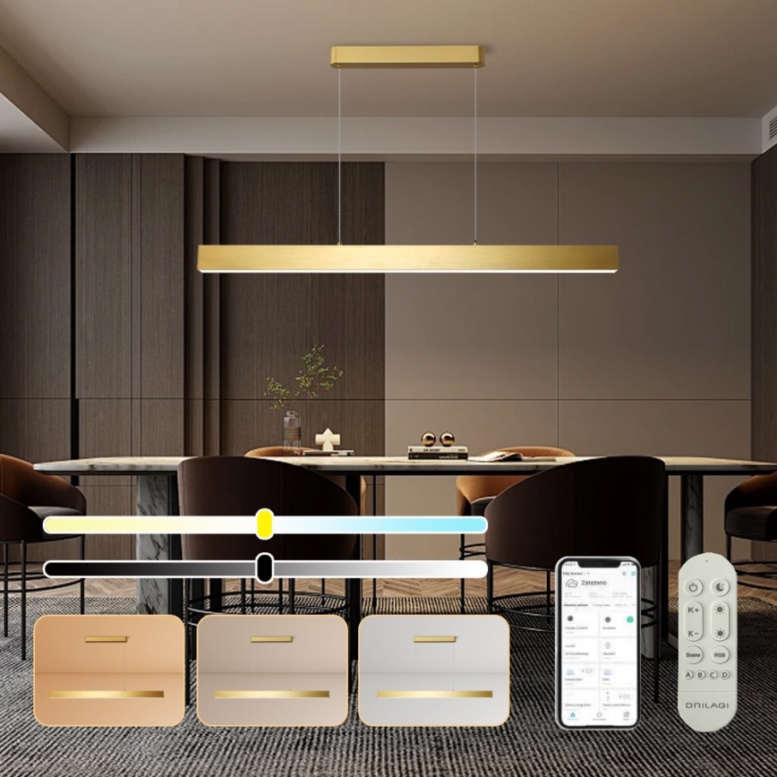 Brilagi - LED Hämardatav lühter SLEEKLINE SMART LED/40W/230V 3000-6000K Wi-Fi Tuya kuldne + kaugjuhtimispult