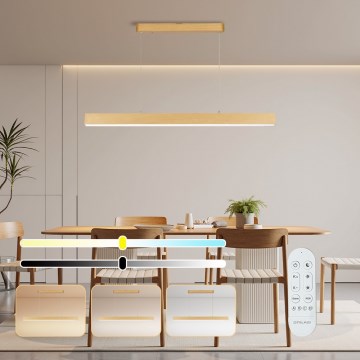 Brilagi - LED hämardatav lühter SLEEKLINE SMART LED/40W/230V Wi-Fi Tuya tammepuidust viimistlus + kaugjuhtimispult