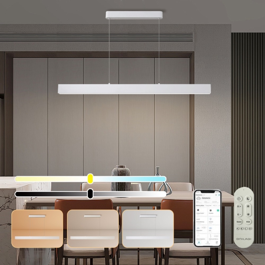 Brilagi - LED Hämardatav lühter SLEEKLINE SMART LED/40W/230V 3000-6000K Wi-Fi Tuya valge + kaugjuhtimispult