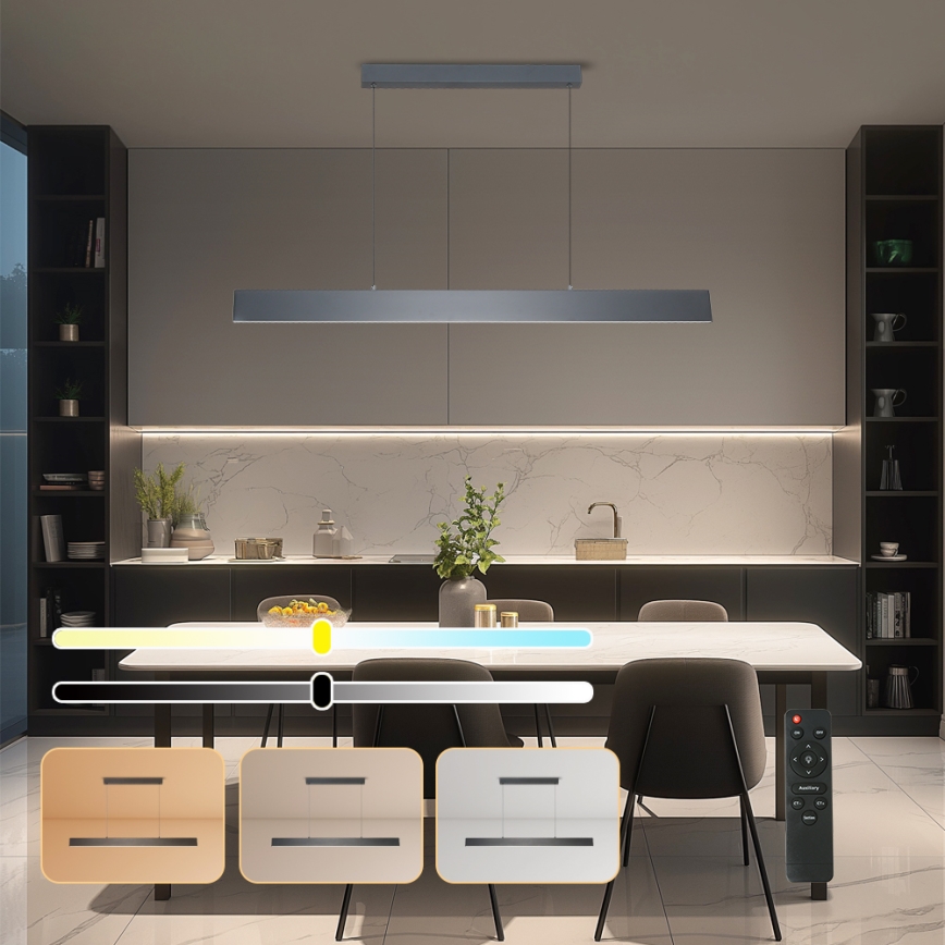 Brilagi - LED Hämardatav lühter SLIMLINE LED/40W/230V 3000-6000K antratsiit + kaugjuhtimispult