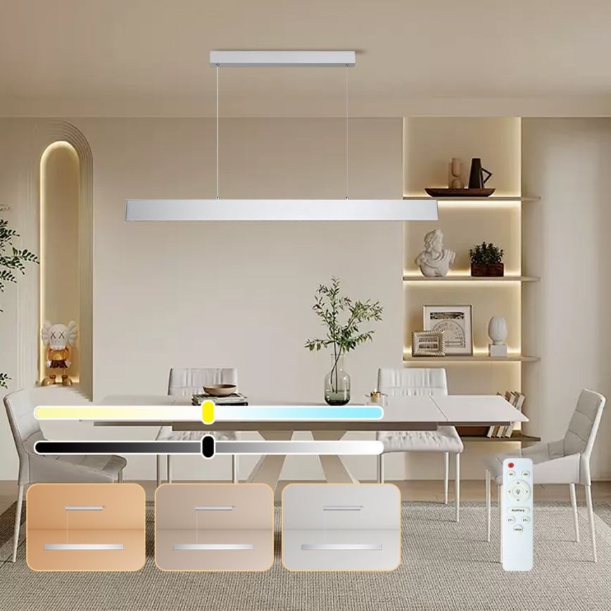 Brilagi - LED Hämardatav lühter SLIMLINE LED/40W/230V 3000-6000K hõbedane + kaugjuhtimispult