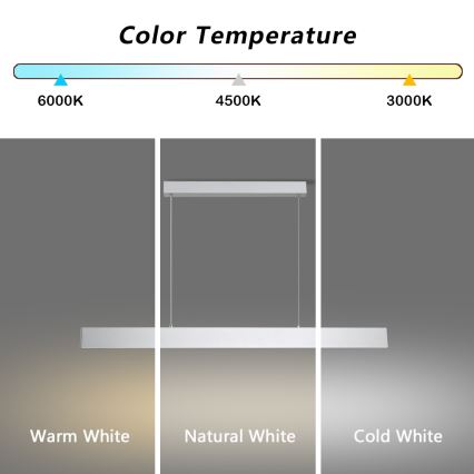 Brilagi - LED Hämardatav lühter SLIMLINE LED/40W/230V 3000-6000K hõbedane + kaugjuhtimispult