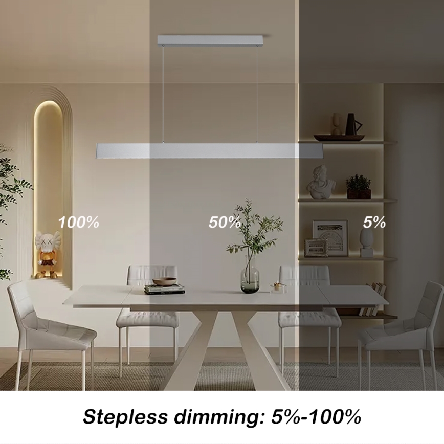 Brilagi - LED Hämardatav lühter SLIMLINE LED/40W/230V 3000-6000K hõbedane + kaugjuhtimispult