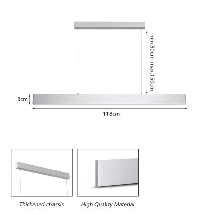 Brilagi - LED Hämardatav lühter SLIMLINE LED/40W/230V 3000-6000K hõbedane + kaugjuhtimispult