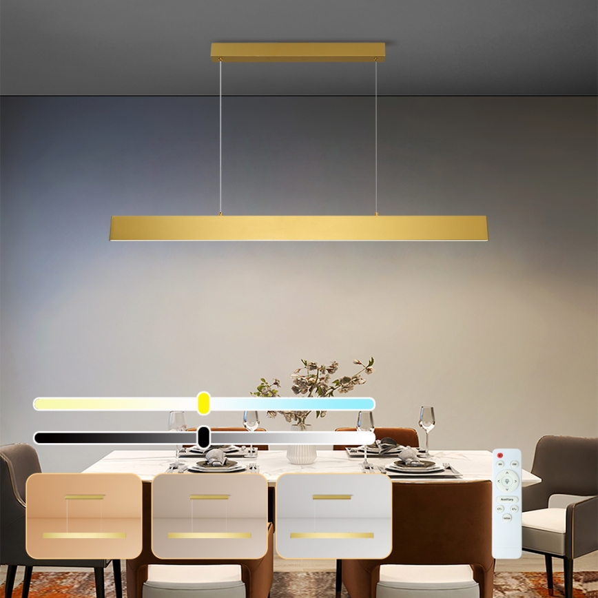 Brilagi - LED Hämardatav lühter SLIMLINE LED/40W/230V 3000-6000K kuldne + kaugjuhtimispult