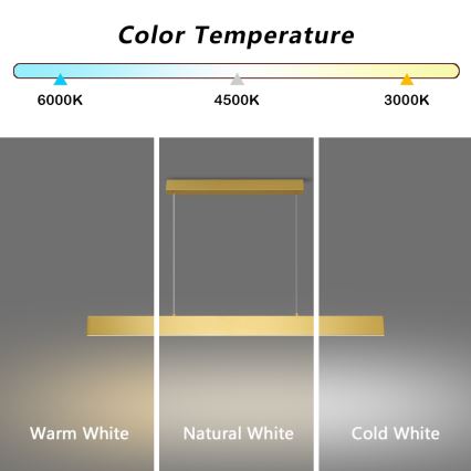 Brilagi - LED Hämardatav lühter SLIMLINE LED/40W/230V 3000-6000K kuldne + kaugjuhtimispult