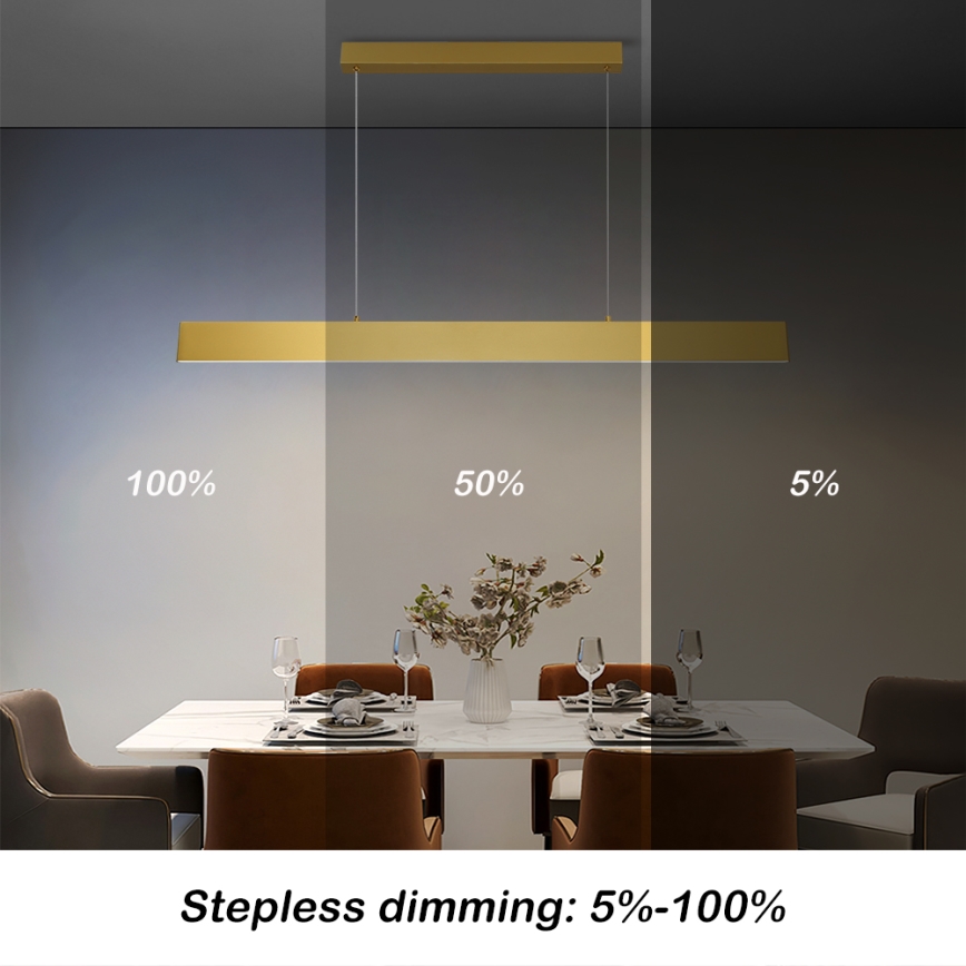 Brilagi - LED Hämardatav lühter SLIMLINE LED/40W/230V 3000-6000K kuldne + kaugjuhtimispult