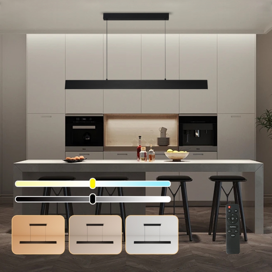 Brilagi - LED Hämardatav lühter SLIMLINE LED/40W/230V 3000-6000K must + kaugjuhtimispult