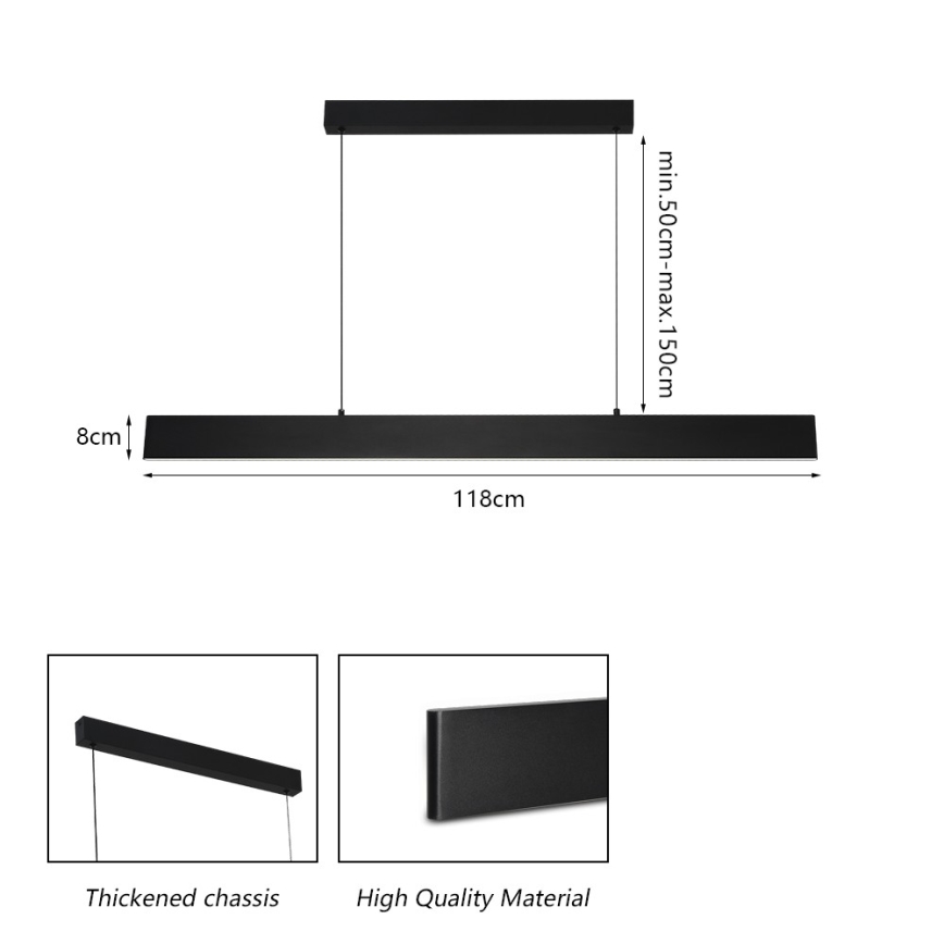 Brilagi - LED Hämardatav lühter SLIMLINE LED/40W/230V 3000-6000K must + kaugjuhtimispult