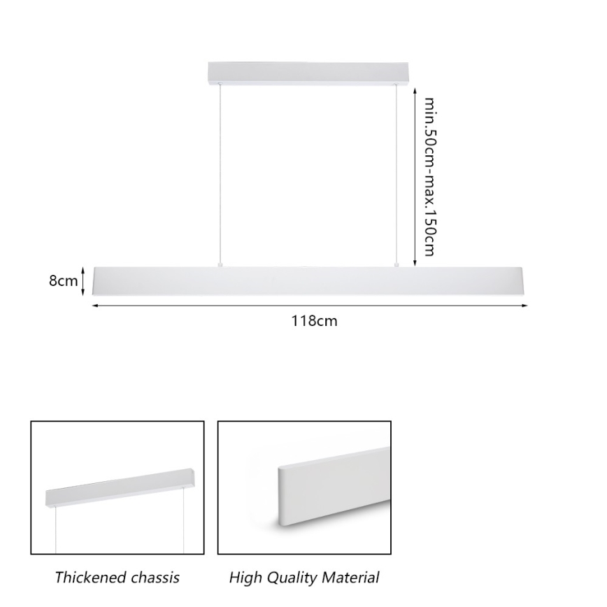 Brilagi - LED Hämardatav lühter SLIMLINE LED/40W/230V 3000-6000K valge + kaugjuhtimispult