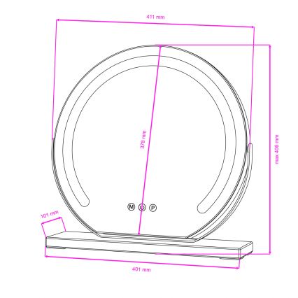 BRILAGI - LED hämardatav meigipeegel CALIFORNIA LED/14W/230V 3000/4000/6500K 44x40 cm must