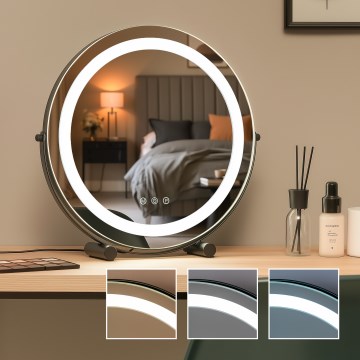 BRILAGI - LED-hämardatav meigipeegel CALIFORNIA LED/17W/230V 3000/4000/6500K läbimõõt 42 cm must