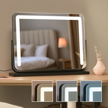 BRILAGI - LED-hämardatav meigipeegel CALIFORNIA LED/22W/230V 3000/4000/6500K 58x43 cm must