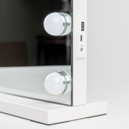 BRILAGI - LED hämardatav meigipeegel HOLLYWOOD LED/15W/230V CCT + 2x USB 60x50 cm valge