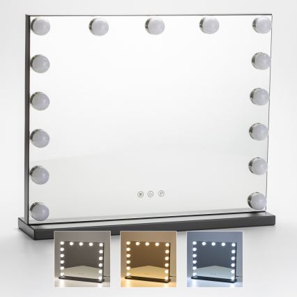BRILAGI - LED hämardatav meigipeegel HOLLYWOOD LED/15W/230V CCT + USB must