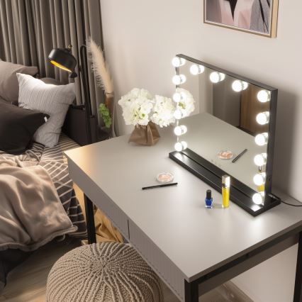BRILAGI - LED hämardatav meigipeegel HOLLYWOOD LED/15W/230V CCT + USB must