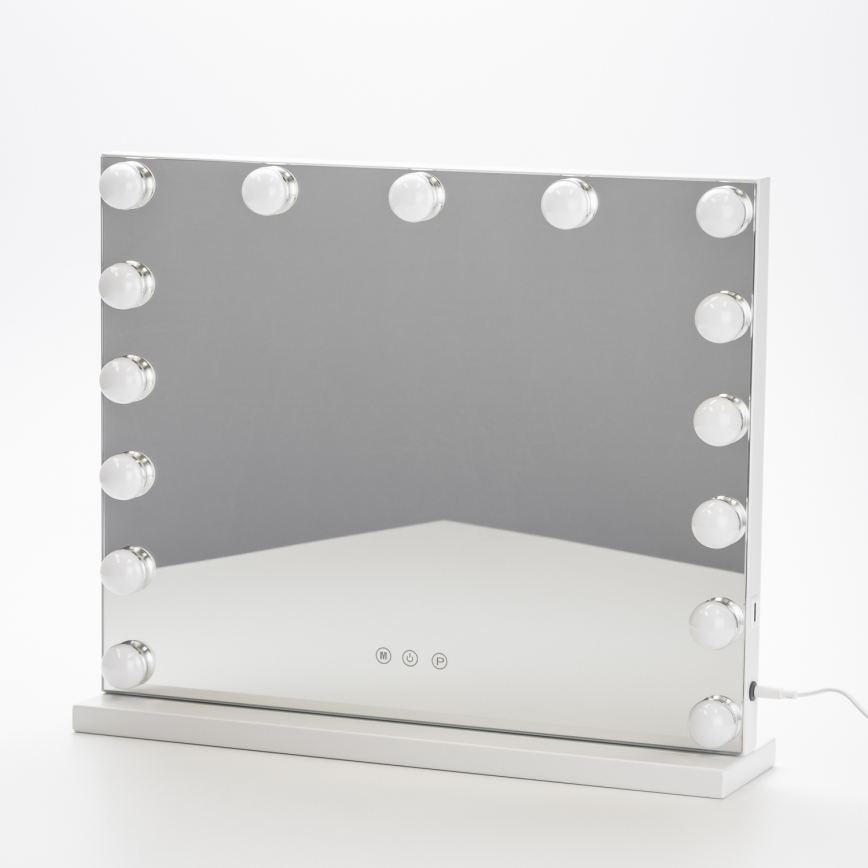 BRILAGI - LED Hämardatav meigipeegel HOLLYWOOD LED/15W/230V CCT + USB valge