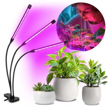 Brilagi - LED Hämardatav paindlik laualamp klambriga taimede kasvatamiseks VITABLOOM 3xLED/10W/230V must