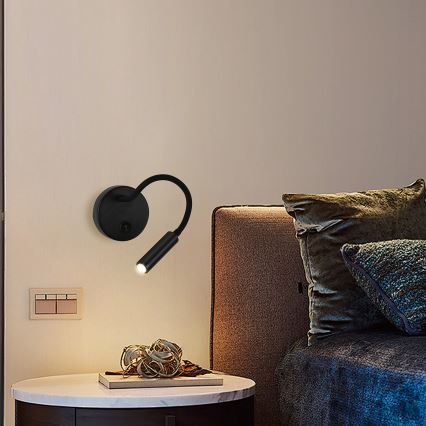 Brilagi - LED Hämardatav paindlik seinalamp MAYA 1xG9/4W/230V must 2700-6500K Wi-Fi Tuya