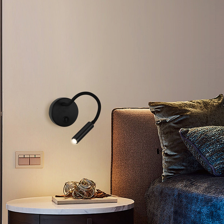 Brilagi - LED Hämardatav paindlik seinalamp MAYA 1xG9/4W/230V must 2700-6500K Wi-Fi Tuya