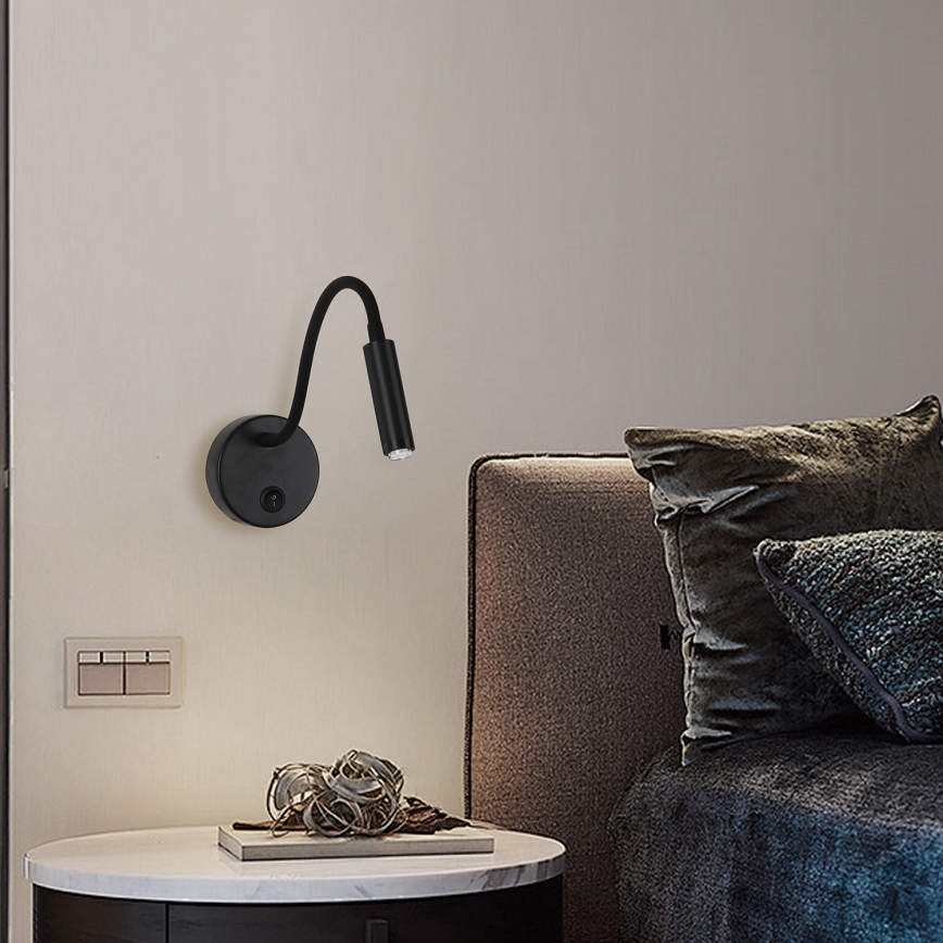 Brilagi - LED Hämardatav paindlik seinalamp MAYA 1xG9/4W/230V must 2700-6500K Wi-Fi Tuya