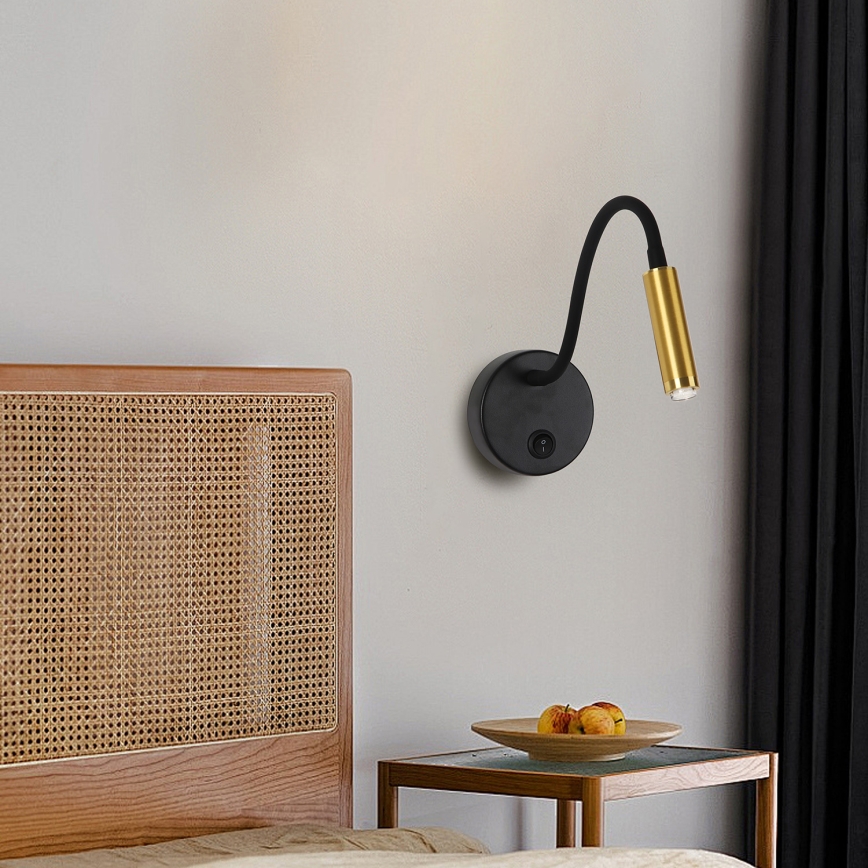 Brilagi - LED Hämardatav paindlik seinalamp MAYA 1xG9/4W/230V must/kuldne 2700-6500K Wi-Fi Tuya