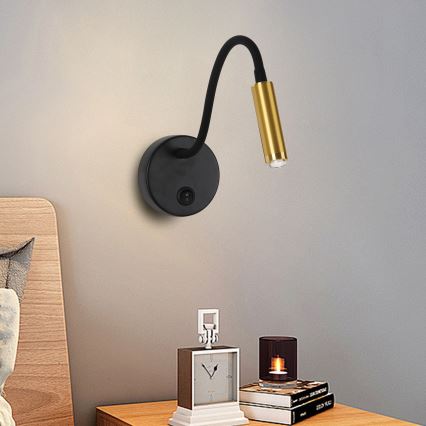 Brilagi - LED Hämardatav paindlik seinalamp MAYA 1xG9/4W/230V must/kuldne 2700-6500K Wi-Fi Tuya