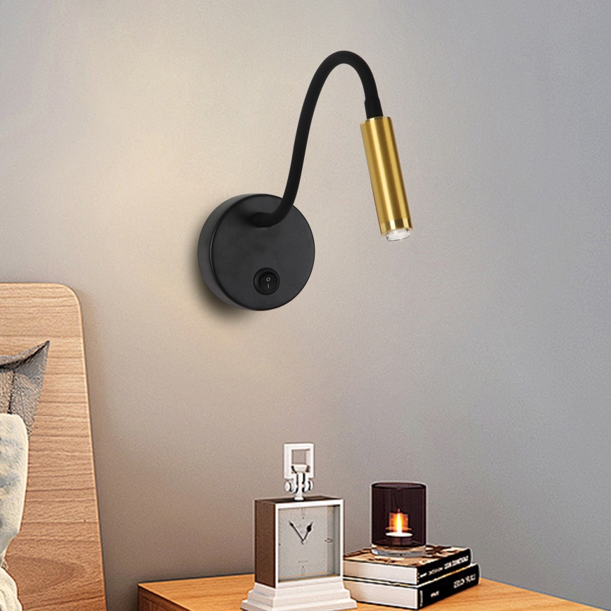 Brilagi - LED Hämardatav paindlik seinalamp MAYA 1xG9/4W/230V must/kuldne 2700-6500K Wi-Fi Tuya