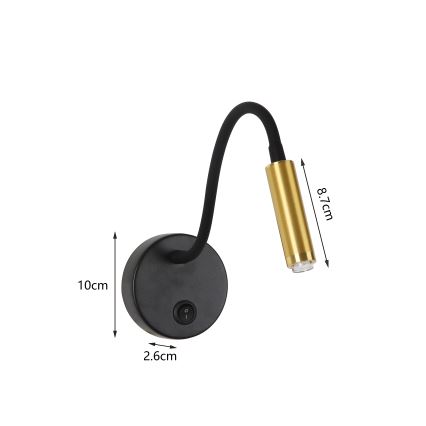 Brilagi - LED Hämardatav paindlik seinalamp MAYA 1xG9/4W/230V must/kuldne 2700-6500K Wi-Fi Tuya