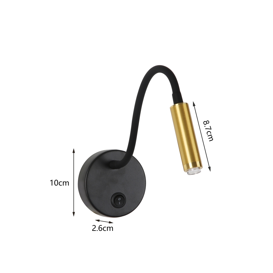 Brilagi - LED Hämardatav paindlik seinalamp MAYA 1xG9/4W/230V must/kuldne 2700-6500K Wi-Fi Tuya