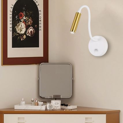 Brilagi - LED Hämardatav paindlik seinalamp MAYA 1xG9/4W/230V valge/kuldne 2700-6500K Wi-Fi Tuya