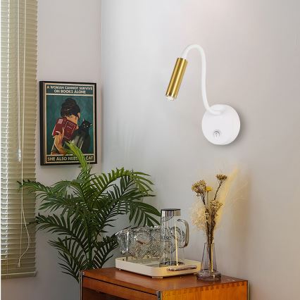 Brilagi - LED Hämardatav paindlik seinalamp MAYA 1xG9/4W/230V valge/kuldne 2700-6500K Wi-Fi Tuya