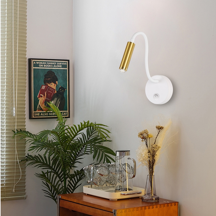 Brilagi - LED Hämardatav paindlik seinalamp MAYA 1xG9/4W/230V valge/kuldne 2700-6500K Wi-Fi Tuya